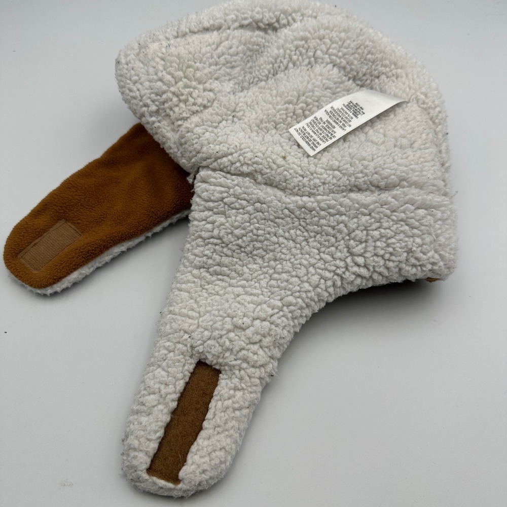 Carhartt Trapper Hat Kids Infant/Toddler Brown Fleece Sherpa Lined Little Bubba - Picture 6 of 13